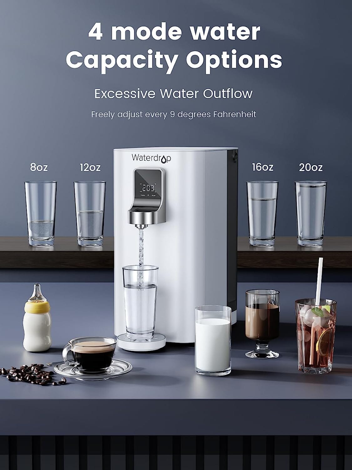 Système d'osmose inverse à eau chaude instantanée pour comptoir - Waterdrop K19