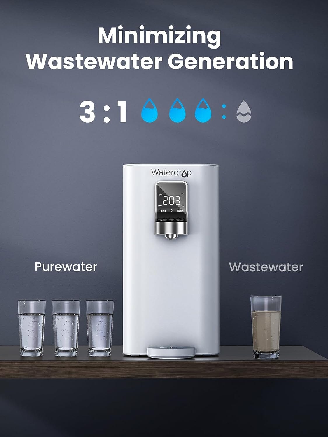 Système d'osmose inverse à eau chaude instantanée pour comptoir - Waterdrop K19