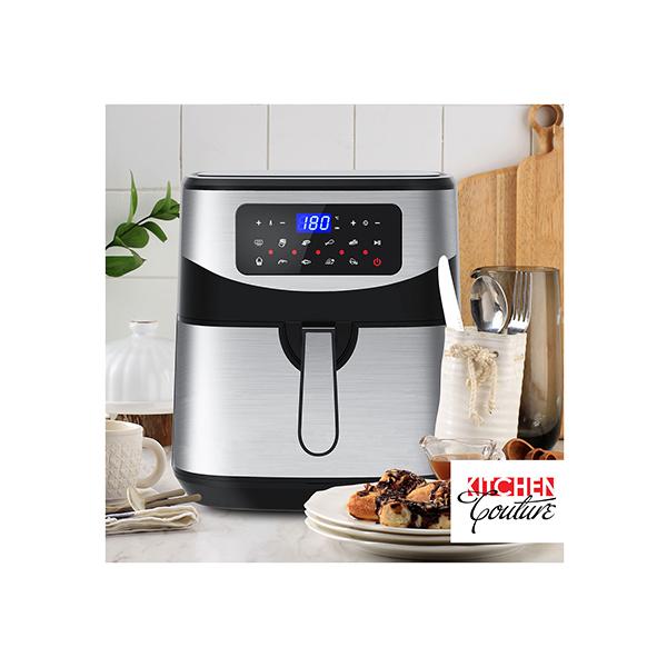 12 l Multifunktions-Heißluftfritteuse mit One-Touch-LCD-Display, Silber