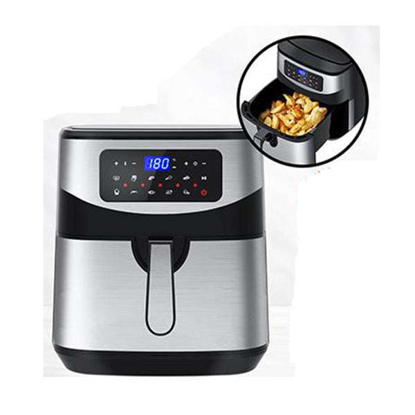 12 l Multifunktions-Heißluftfritteuse mit One-Touch-LCD-Display, Silber