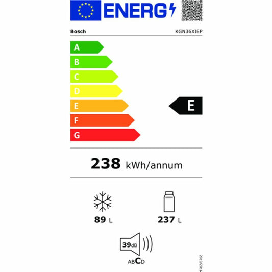 Réfrigérateur combiné BOSCH KGN36XIEP Acier inoxydable (186 x 60 cm)