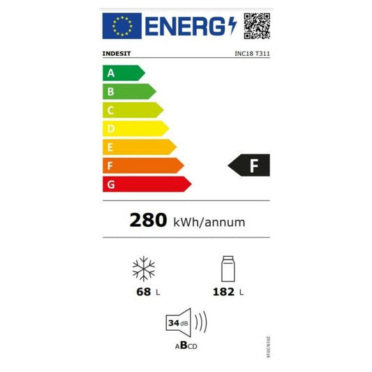 Réfrigérateur combiné Hotpoint-Ariston INC18T311 Blanc (177 x 54 cm)